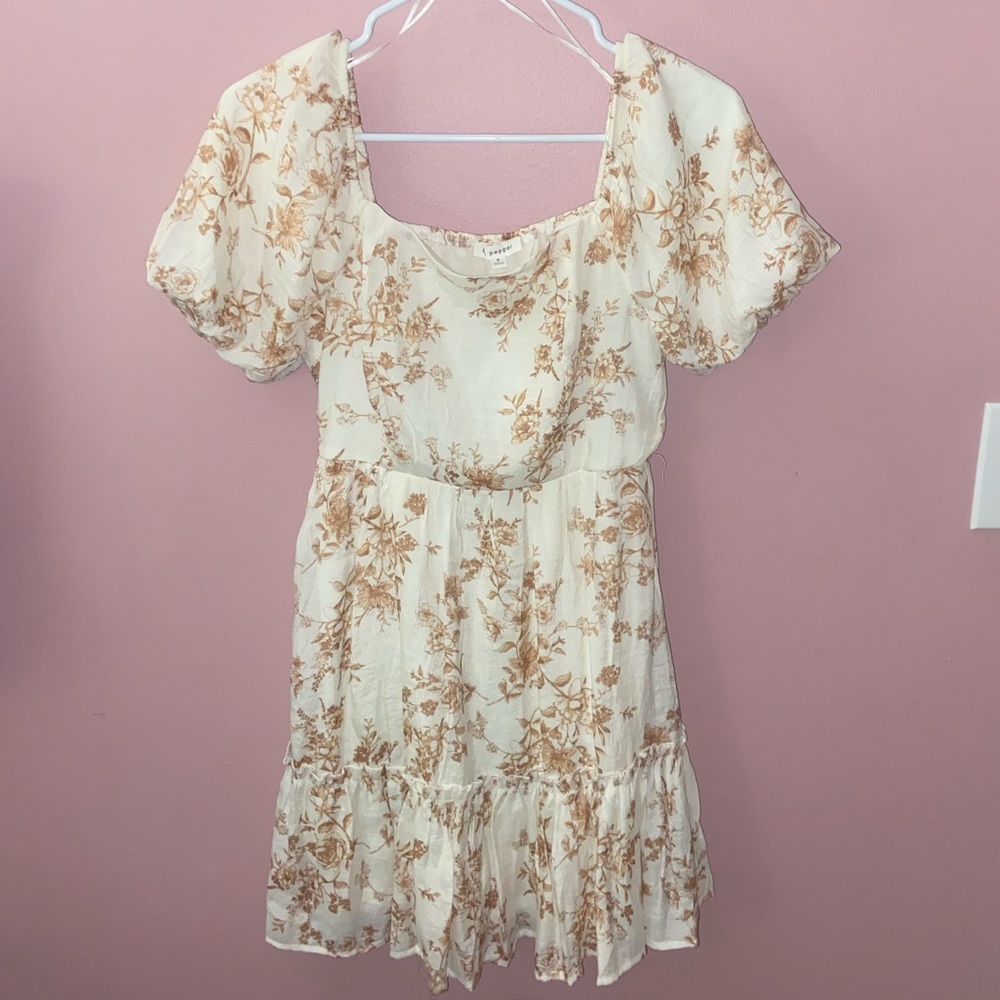 Blu Pepper Puff Sleeve Dress